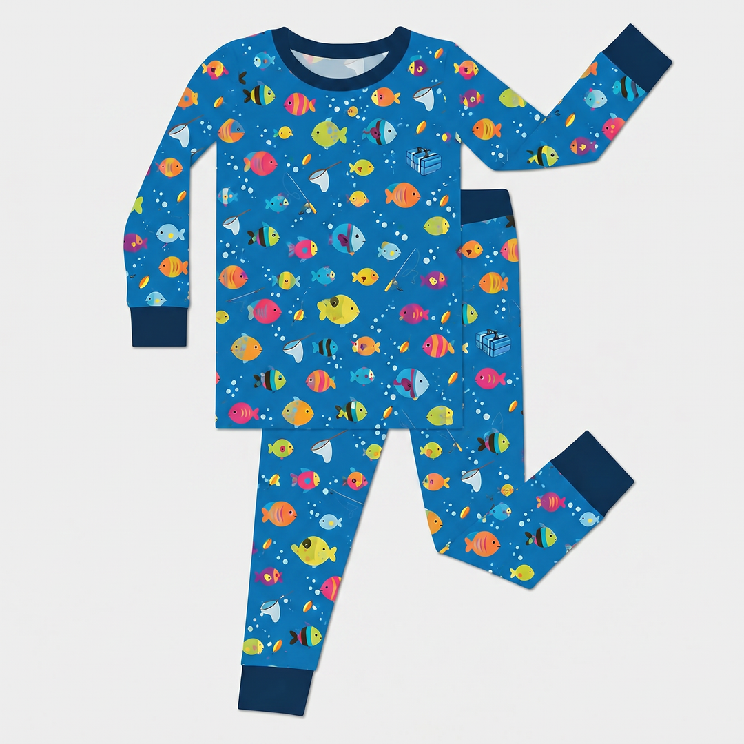 Little Fisher’s Adventure Bamboo Two Piece Long Sleeve Pajama Set