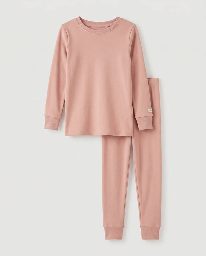 Solid Color Bamboo Two Piece Long Sleeve Pajama Set