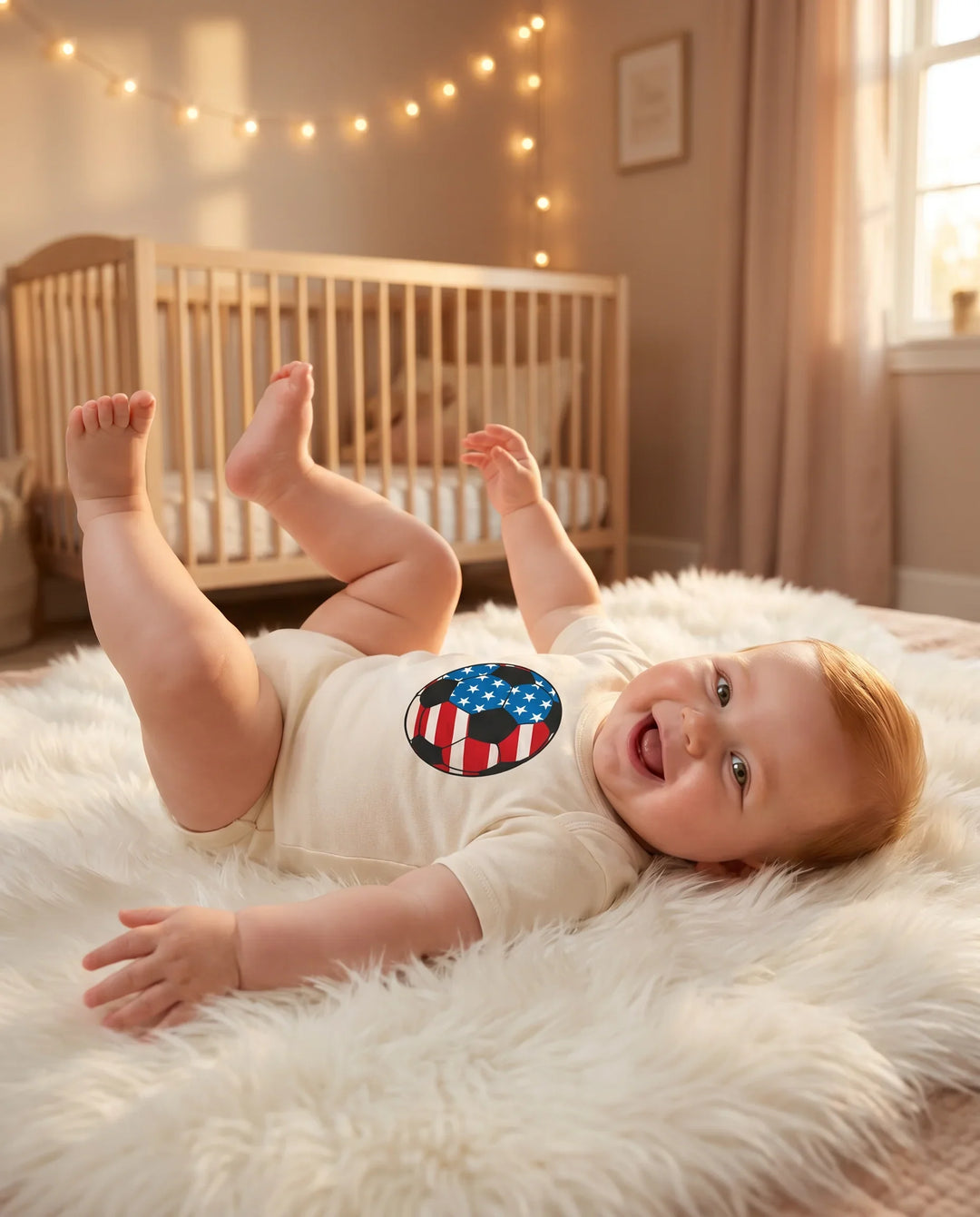 Patriotic Soccer Ball Bamboo Bodysuit