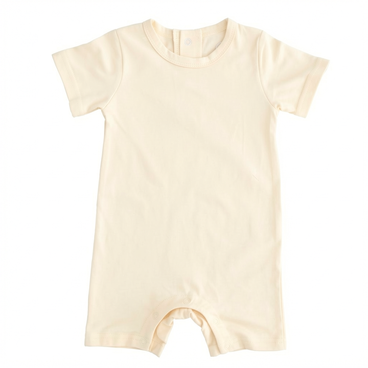 Solid Bamboo Short Sleeve Snap Romper