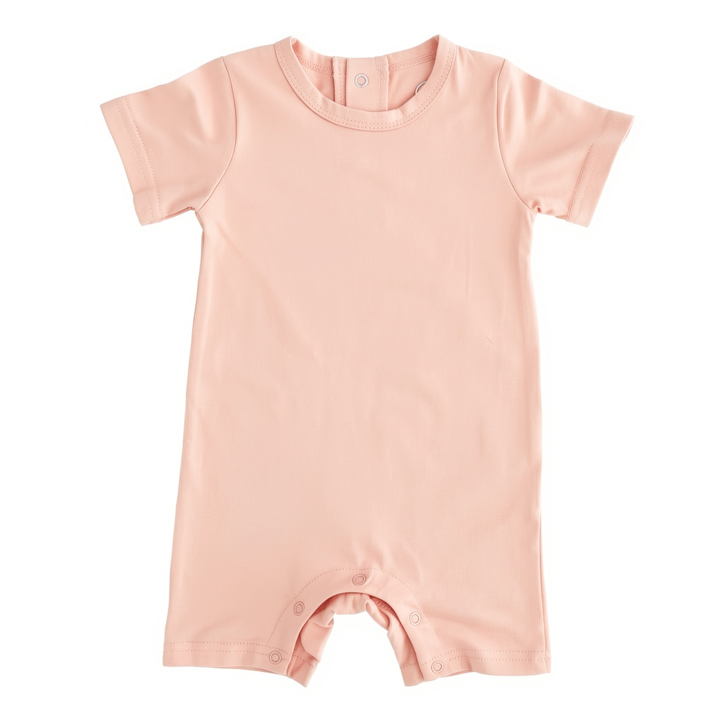 Solid Bamboo Short Sleeve Snap Romper