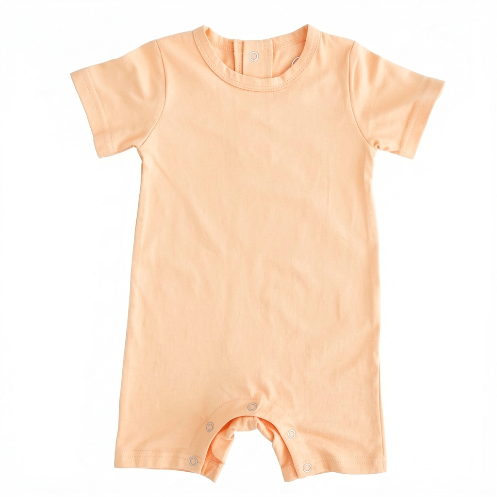 Solid Bamboo Short Sleeve Snap Romper