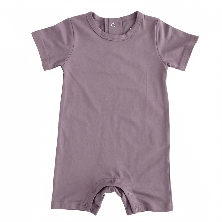 Solid Bamboo Short Sleeve Snap Romper