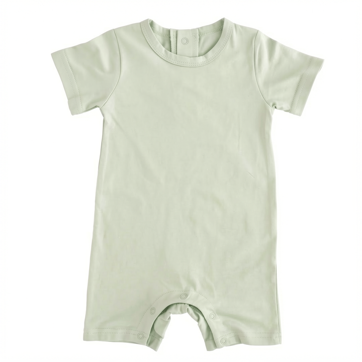 Solid Bamboo Short Sleeve Snap Romper