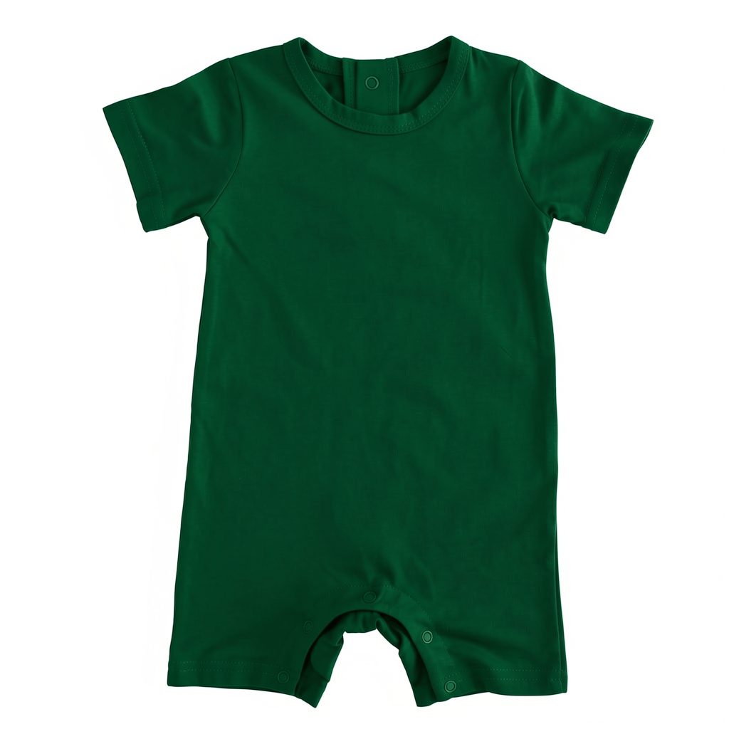 Solid Bamboo Short Sleeve Snap Romper