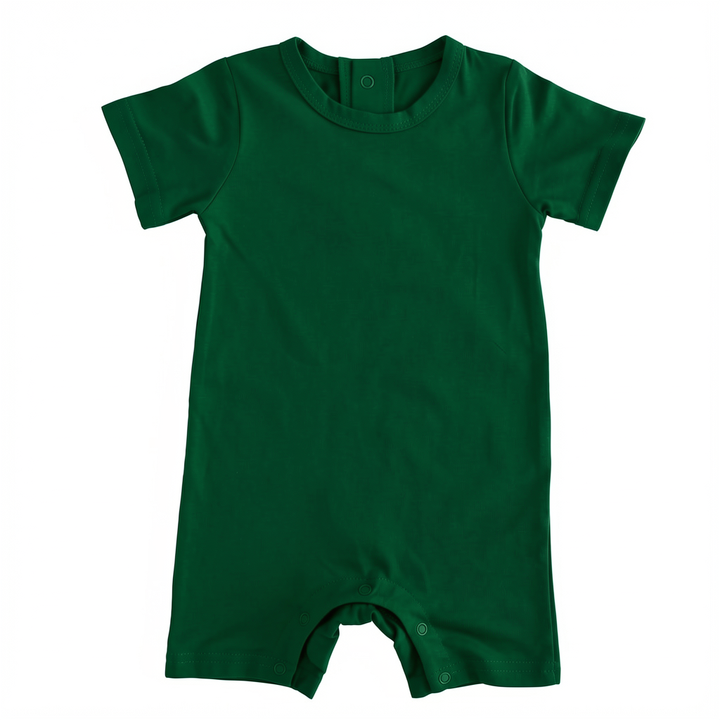 Solid Bamboo Short Sleeve Snap Romper