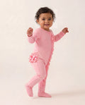 Solid Color Zipper Ruffle Footie