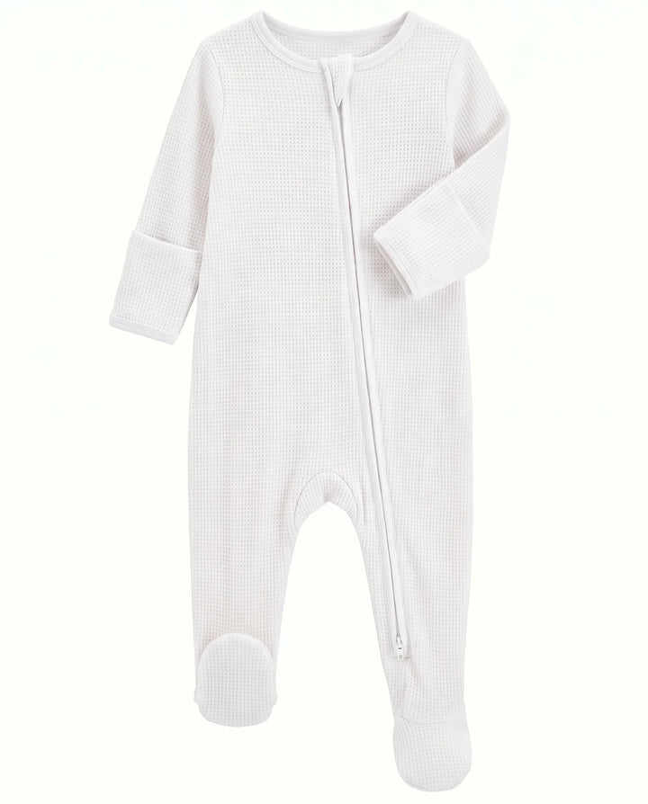 Waffle Bamboo Zipper Footie