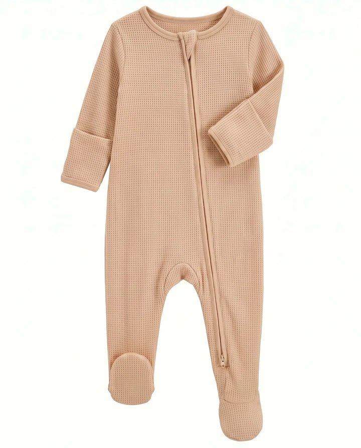 Waffle Bamboo Zipper Footie