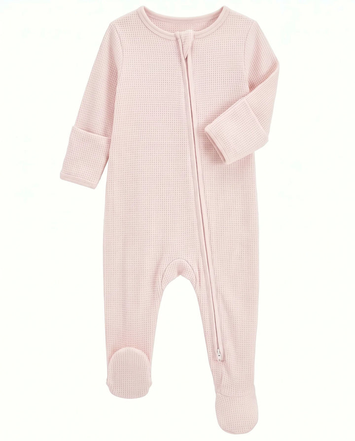 Waffle Bamboo Zipper Footie