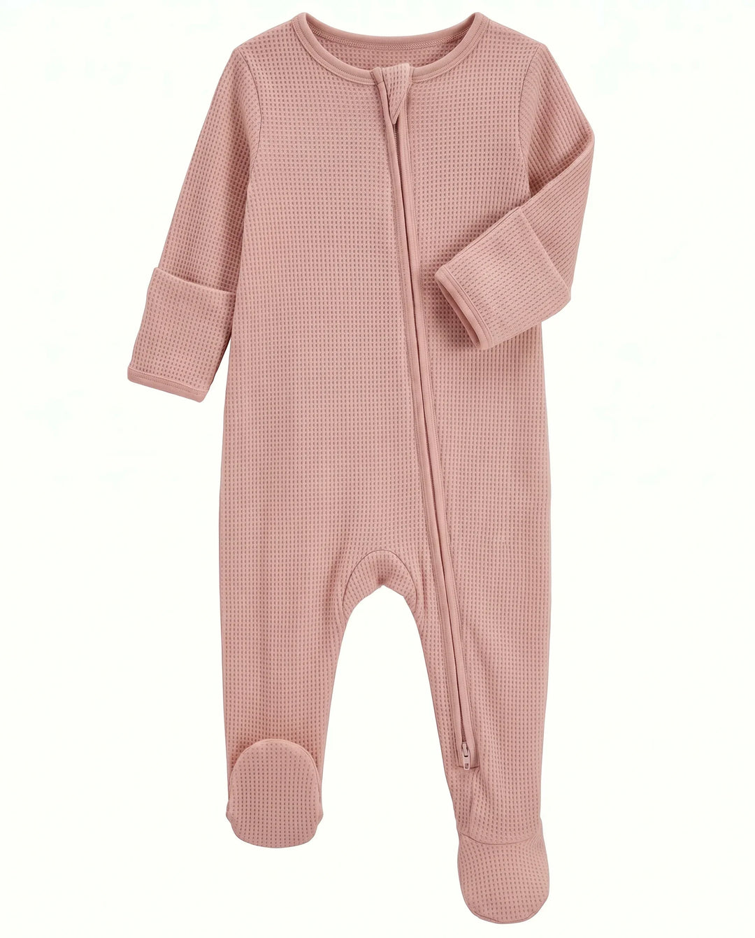 Waffle Bamboo Zipper Footie