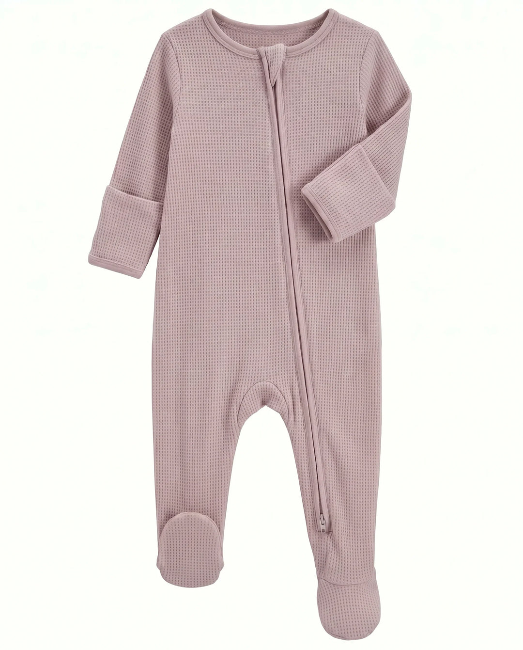 Waffle Bamboo Zipper Footie
