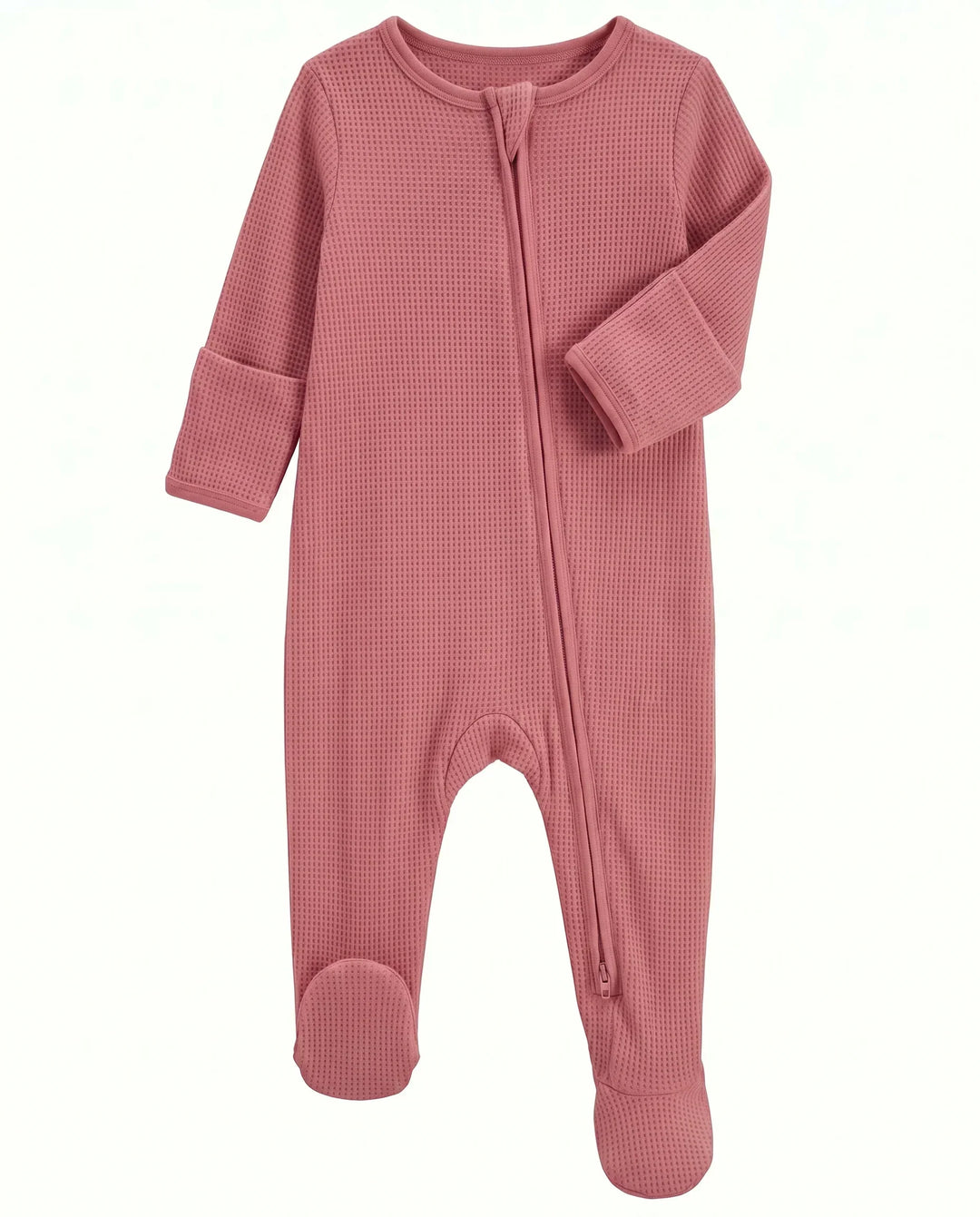 Waffle Bamboo Zipper Footie