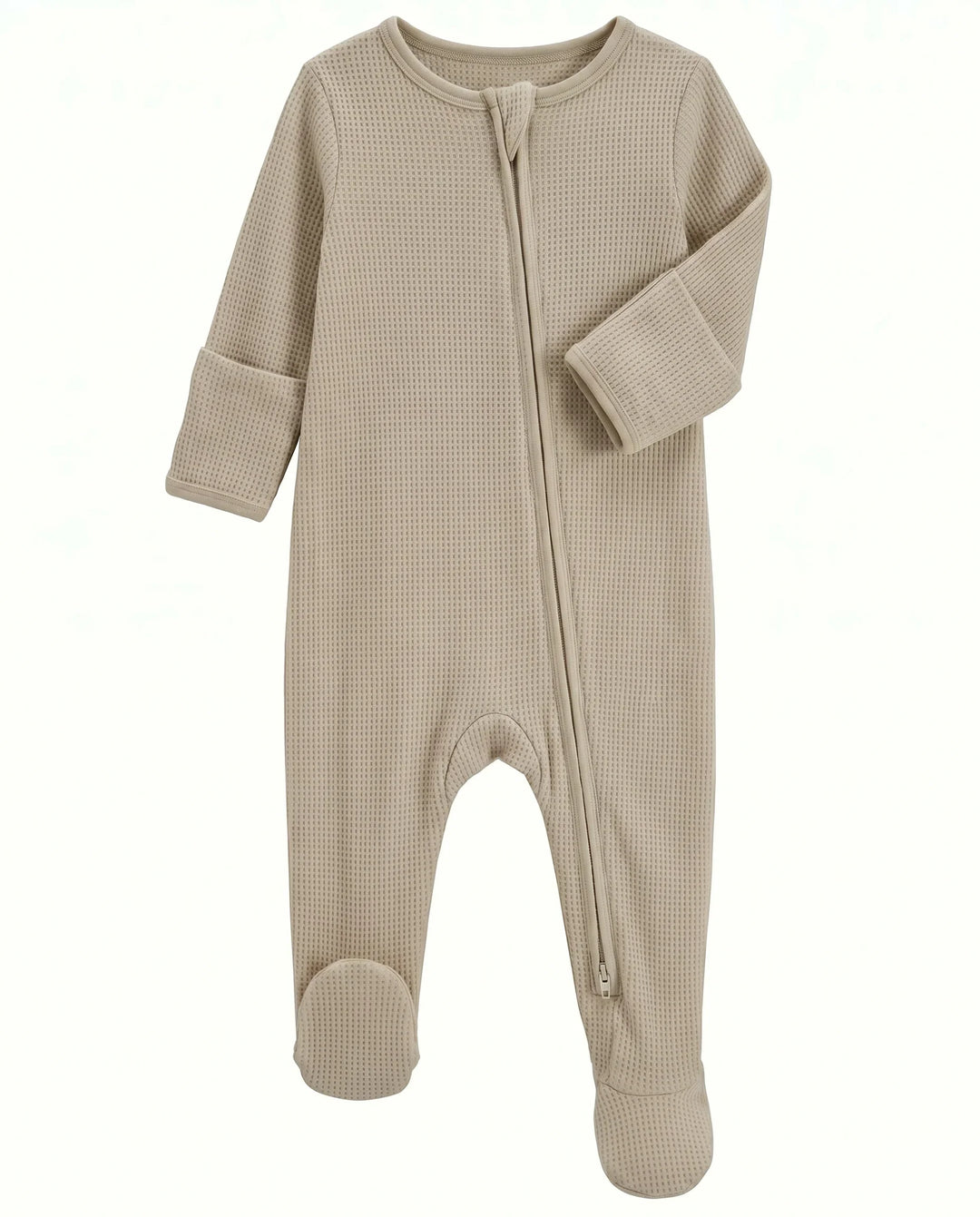 Waffle Bamboo Zipper Footie