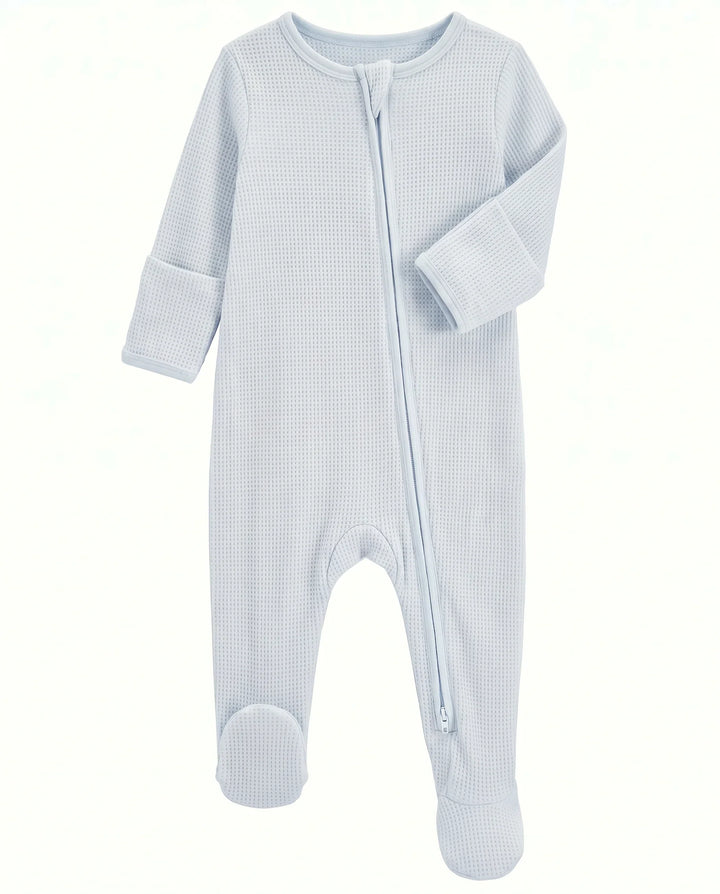 Waffle Bamboo Zipper Footie