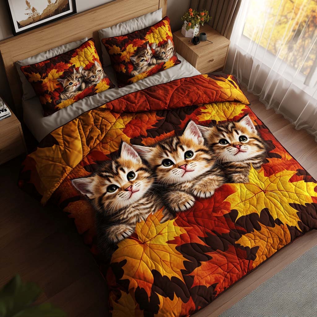 Charming Cat Tales Bamboo Quilt Bedding Set