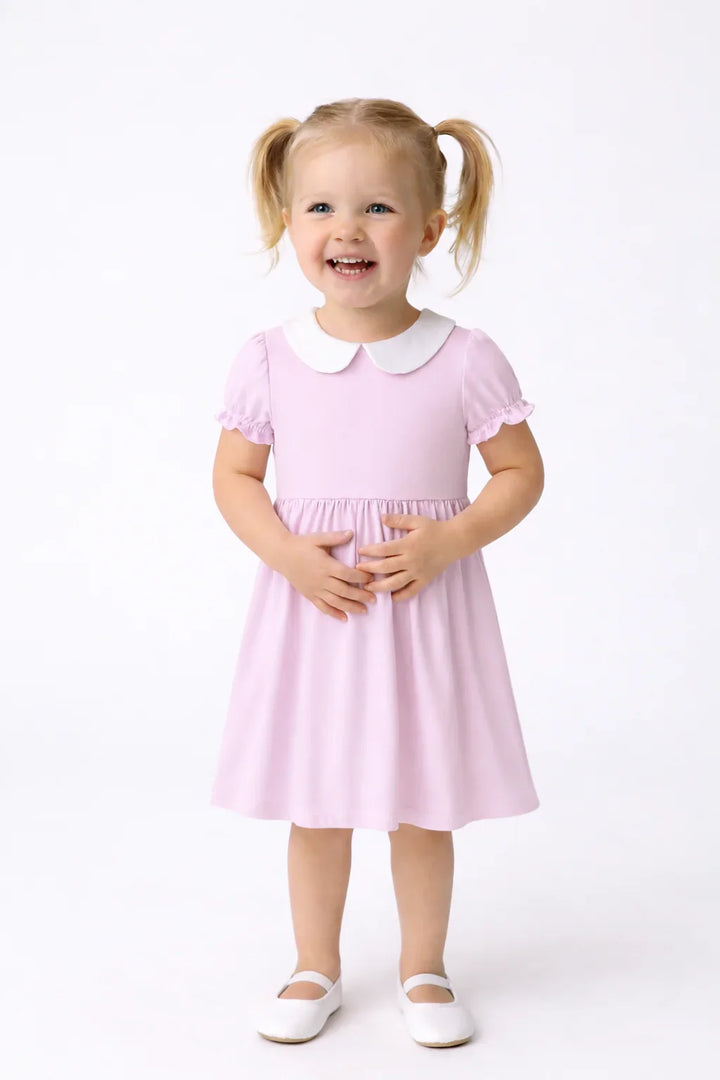 Solid Color Bamboo Peter Pan Collar Dress