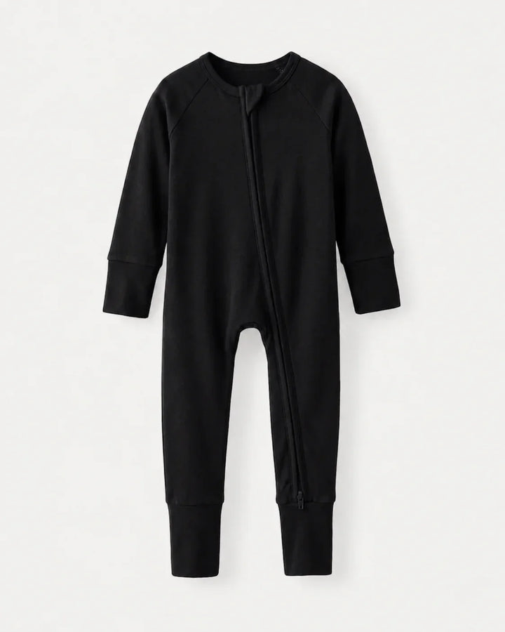 Black Bamboo Convertible Zippered Romper