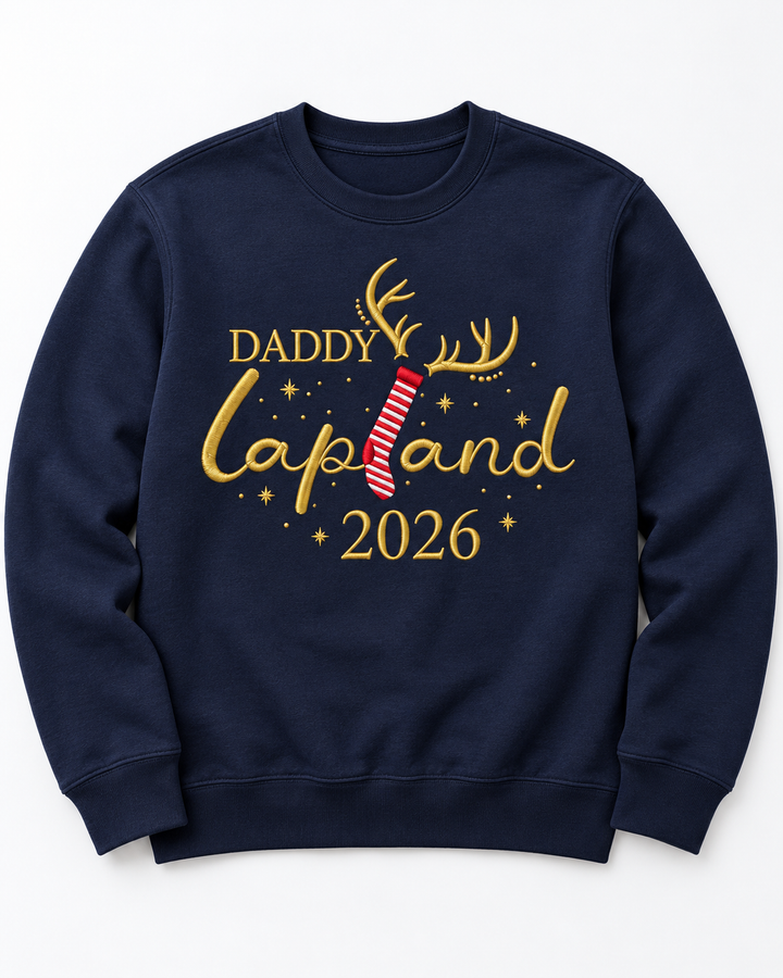 Lapland Family Embroidered Bamboo Men Crewneck Sweatshirt