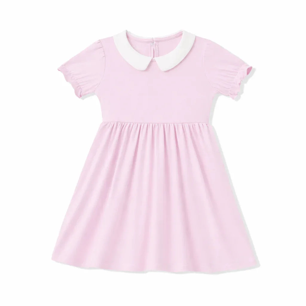 Solid Color Bamboo Peter Pan Collar Dress