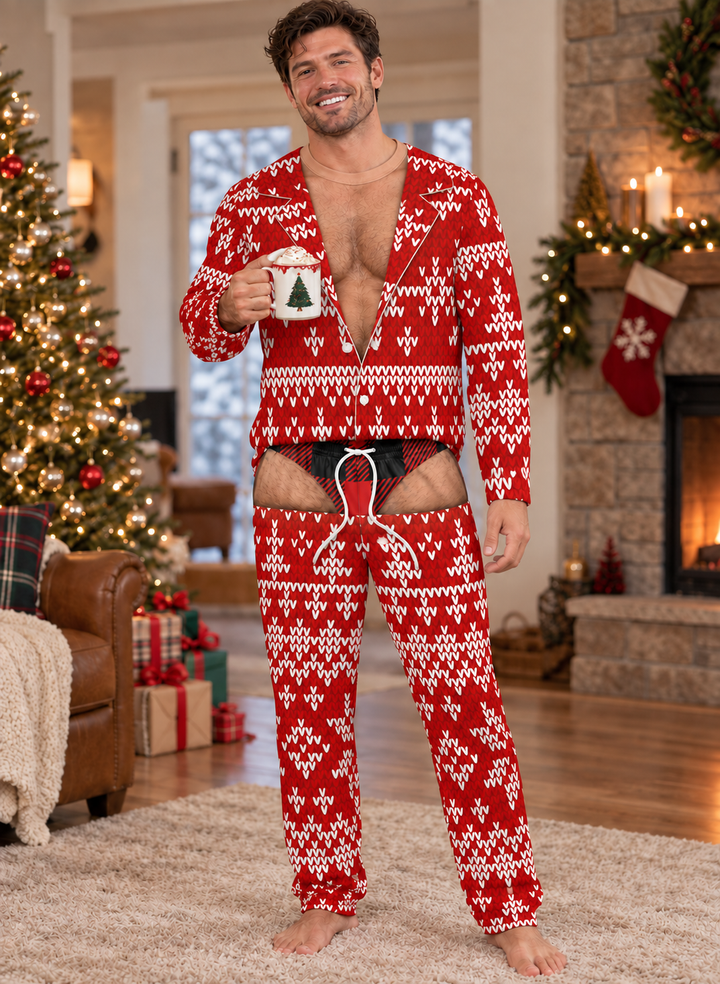 Personalized Funny Christmas Bamboo Men's Pajama Set