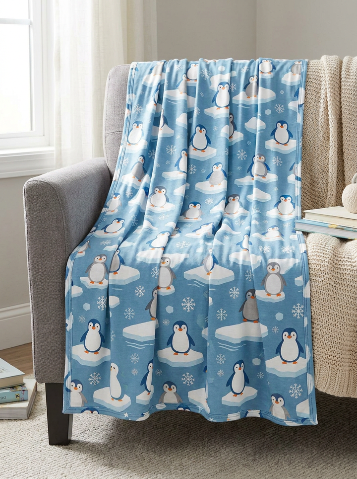 Chilly Penguin Bamboo Blanket