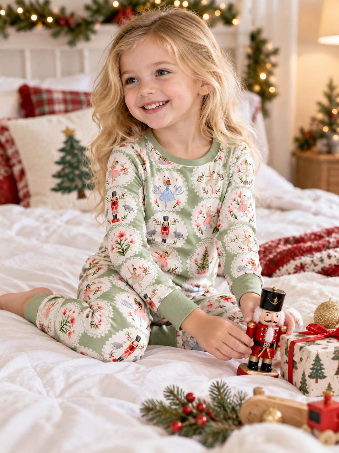 Christmas Ballet Story Bamboo Two Piece Long Sleeve Pajama Set