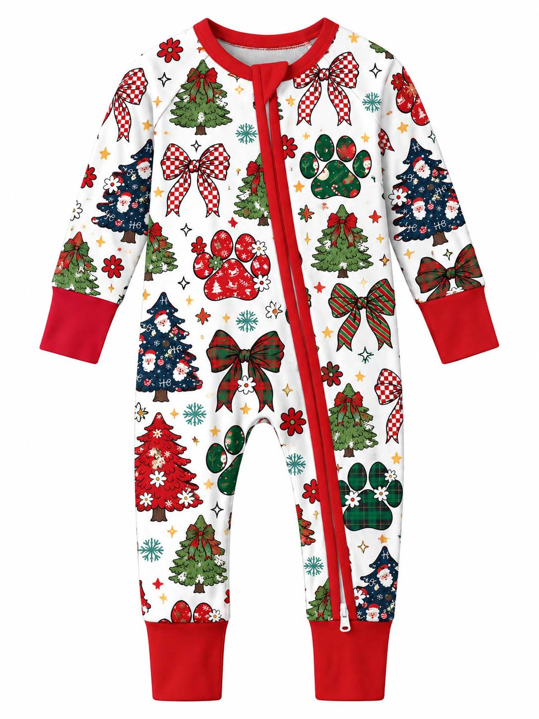 Christmas Bows Trees and Paws Bamboo Convertible Zippy