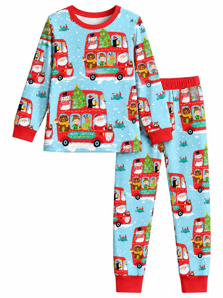 Christmas Bus Adventure Bamboo Two Piece Long Sleeve Pajama Set