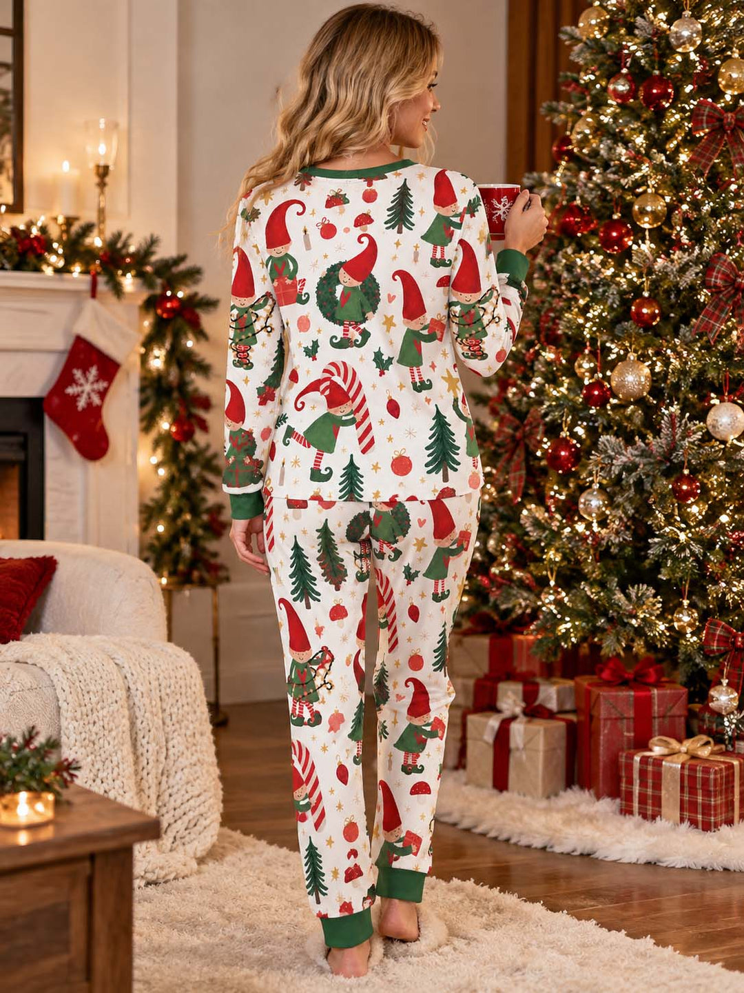 Christmas Elf Holiday Fun Bamboo Women Pajama Set