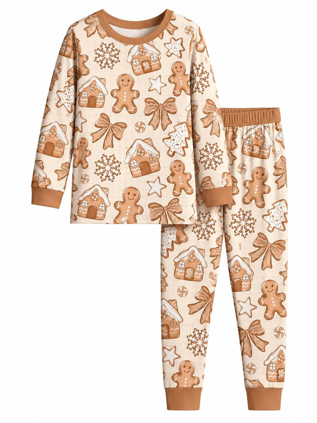 Christmas Gingerbread Cookies Bamboo Two Piece Long Sleeve Pajama Set