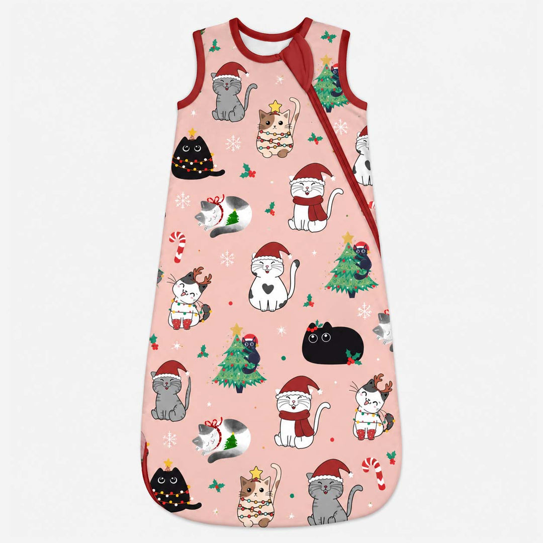 Christmas Holiday Cats Bamboo Sleep Bag