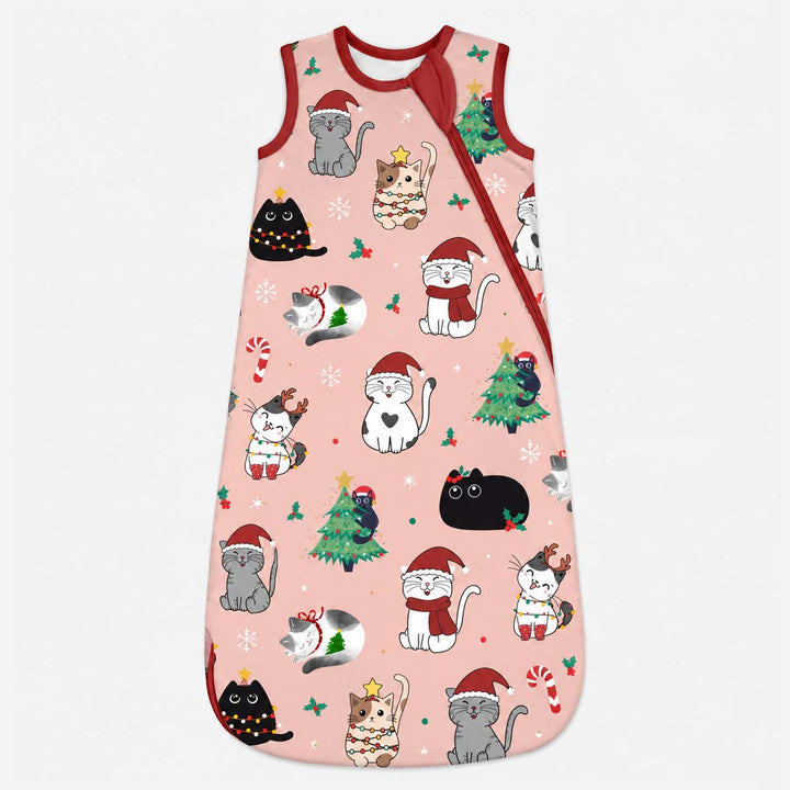 Christmas Holiday Cats Bamboo Sleep Bag
