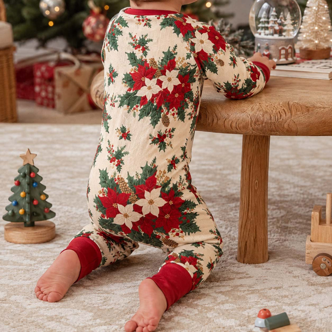 Christmas Poinsettia Holly Bouquet Bamboo Convertible Zippy