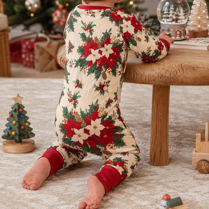Christmas Poinsettia Holly Bouquet Bamboo Convertible Zippy