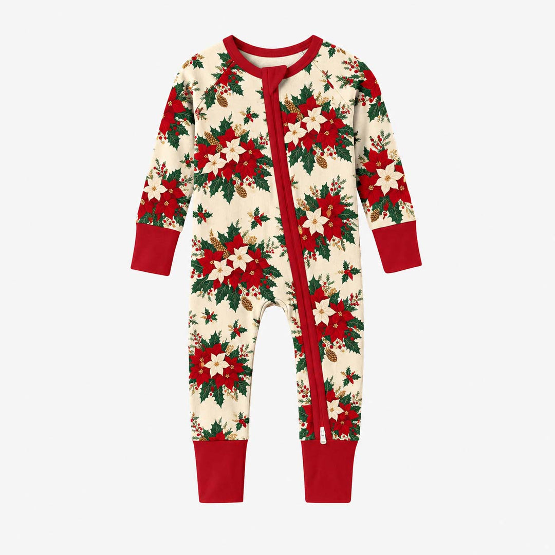 Christmas Poinsettia Holly Bouquet Bamboo Convertible Zippy
