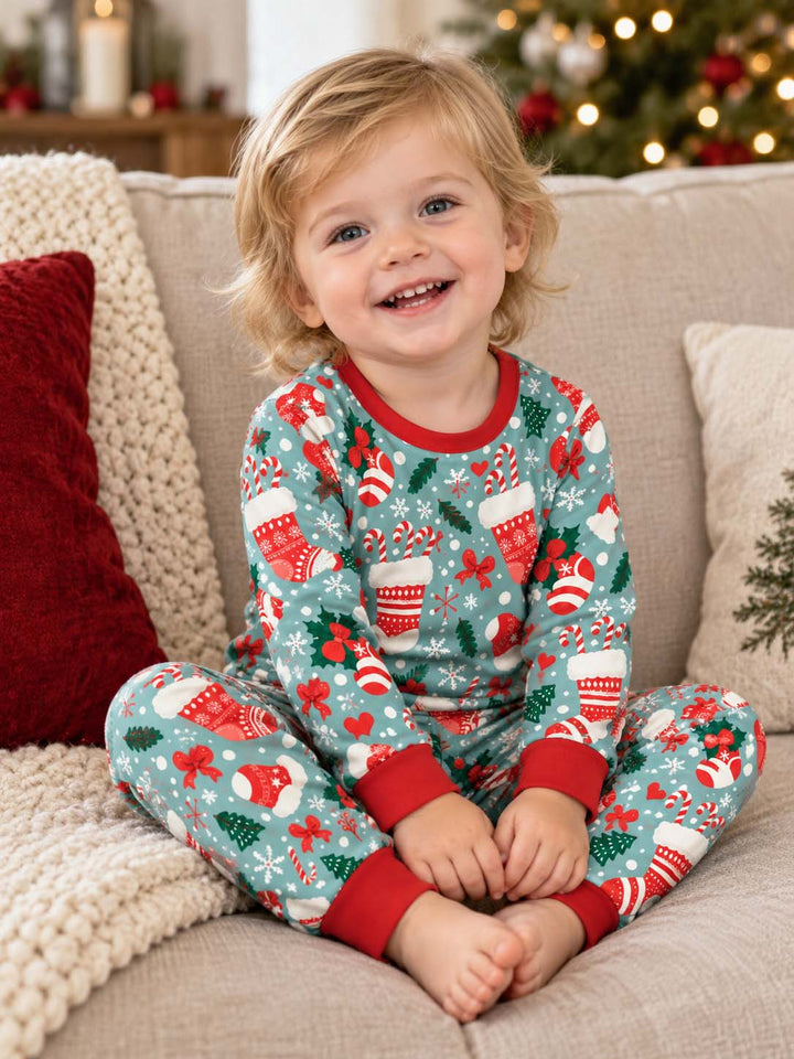 Christmas Stockings Bamboo Two Piece Long Sleeve Pajama Set