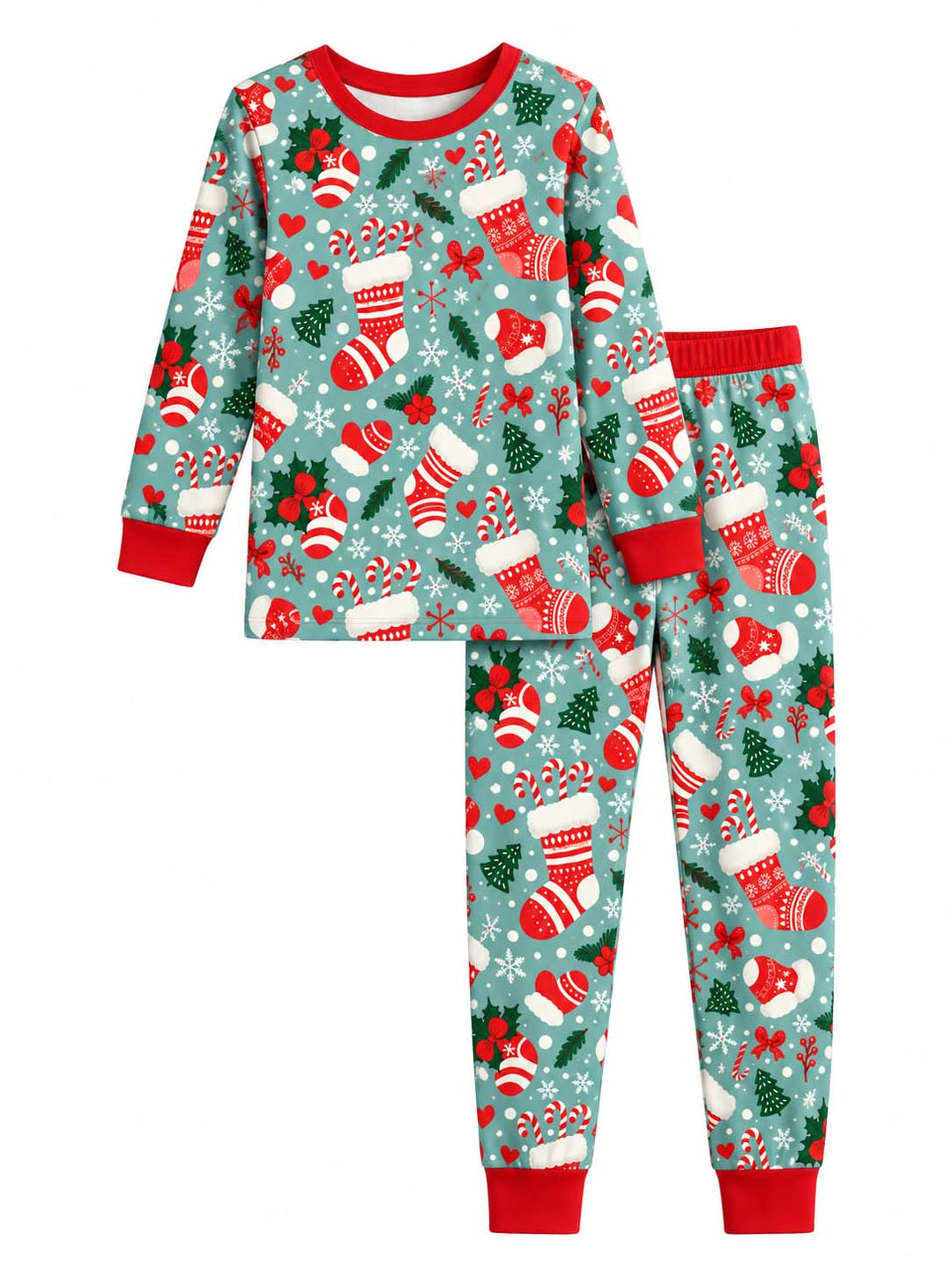 Christmas Stockings Bamboo Two Piece Long Sleeve Pajama Set