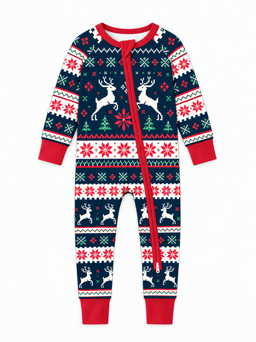 Classic Fair Isle Winter Bamboo Convertible Zippy