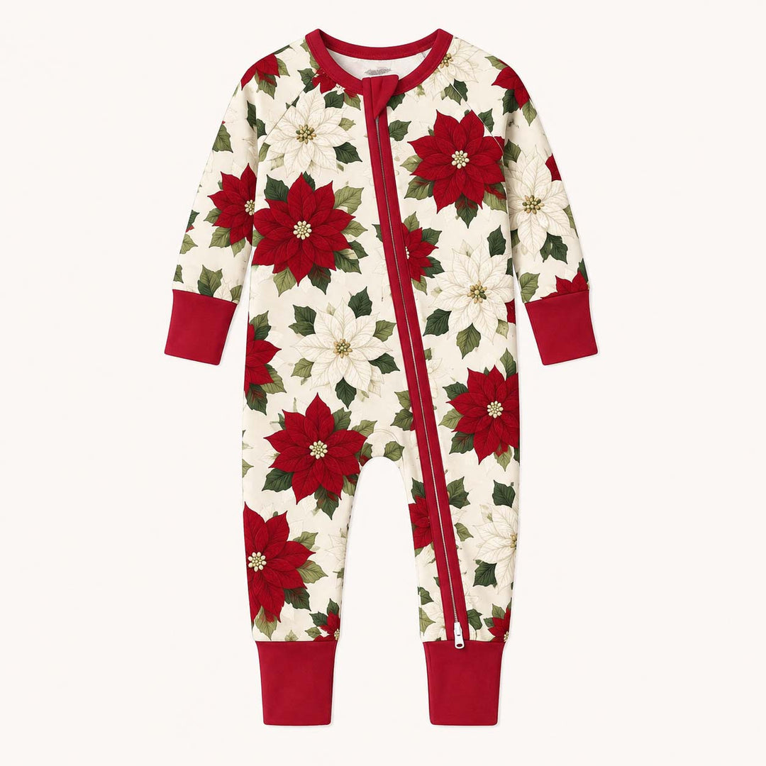 Classic Christmas Poinsettias Bamboo Convertible Zippy