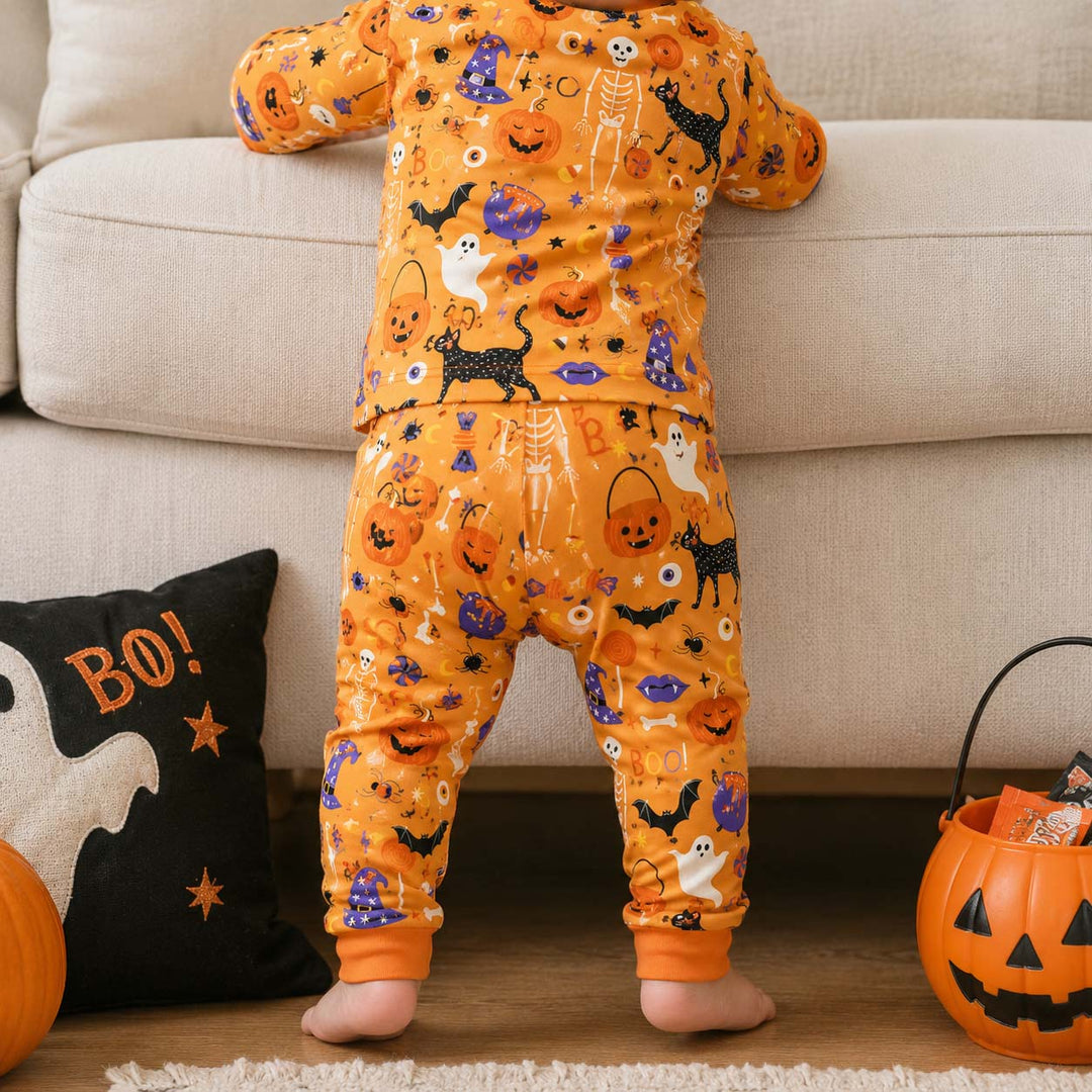 Classic Halloween Icons Bamboo Two Piece Long Sleeve Pajama Set