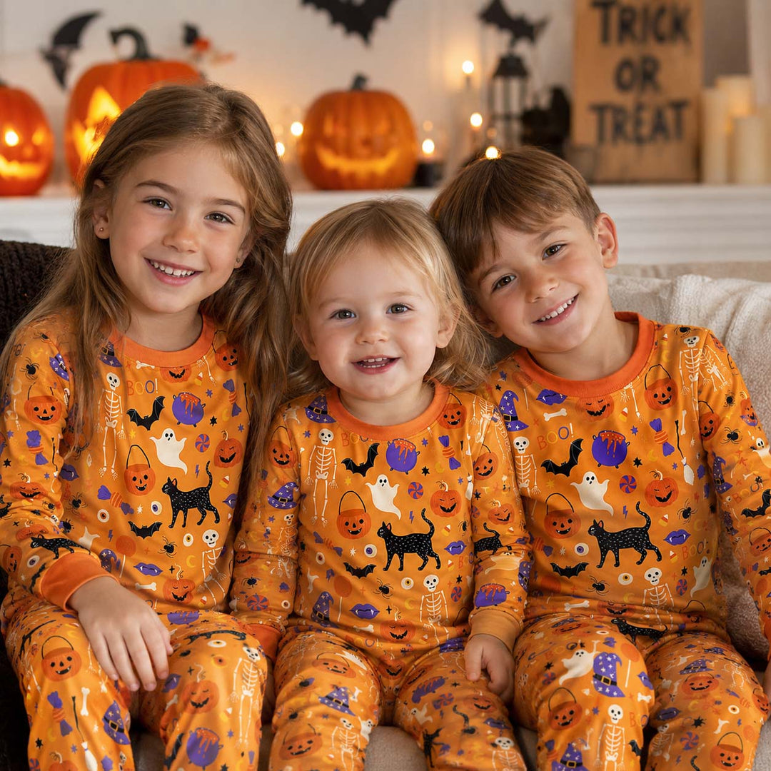 Classic Halloween Icons Bamboo Two Piece Long Sleeve Pajama Set