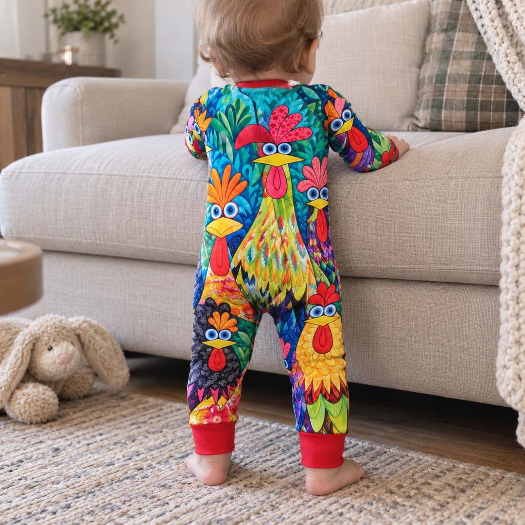 Colorful Chicken Garden Bamboo Convertible Zippy