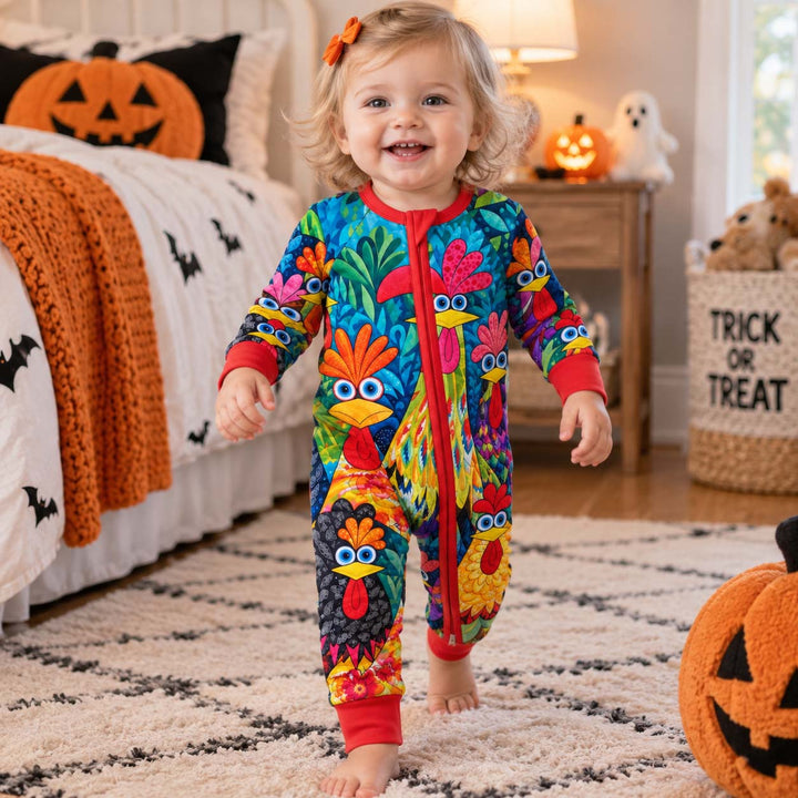 Colorful Chicken Garden Bamboo Convertible Zippy
