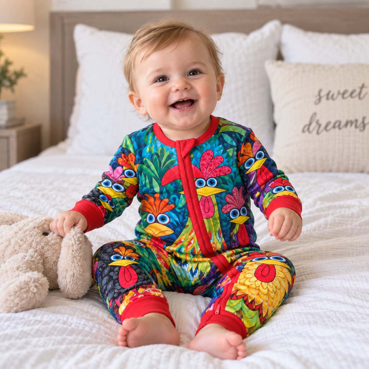 Colorful Chicken Garden Bamboo Convertible Zippy