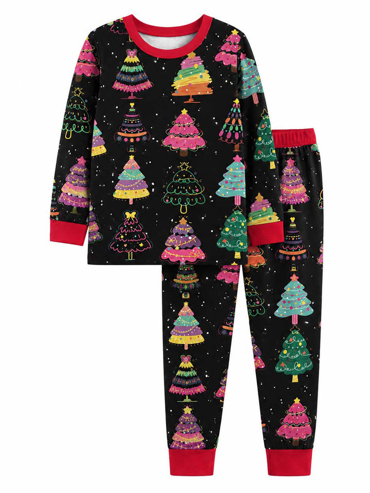 Colorful Christmas Trees Bamboo Men's Pajama Set