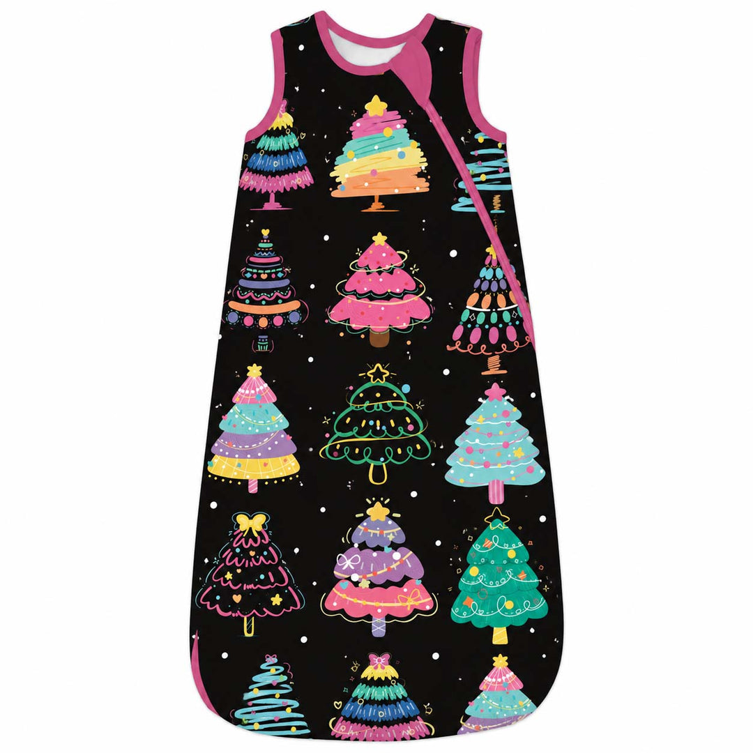 Colorful Christmas Trees Bamboo Sleep Bag