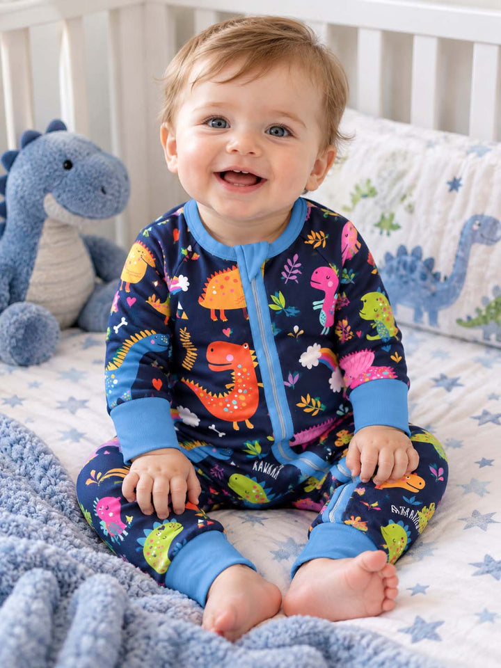 Colorful Dino Night Bamboo Convertible Zippy