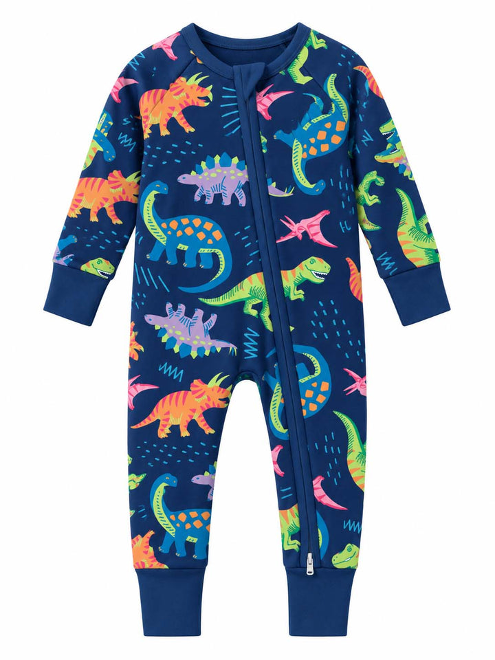 Colorful Dinosaur Night Bamboo Convertible Zippy