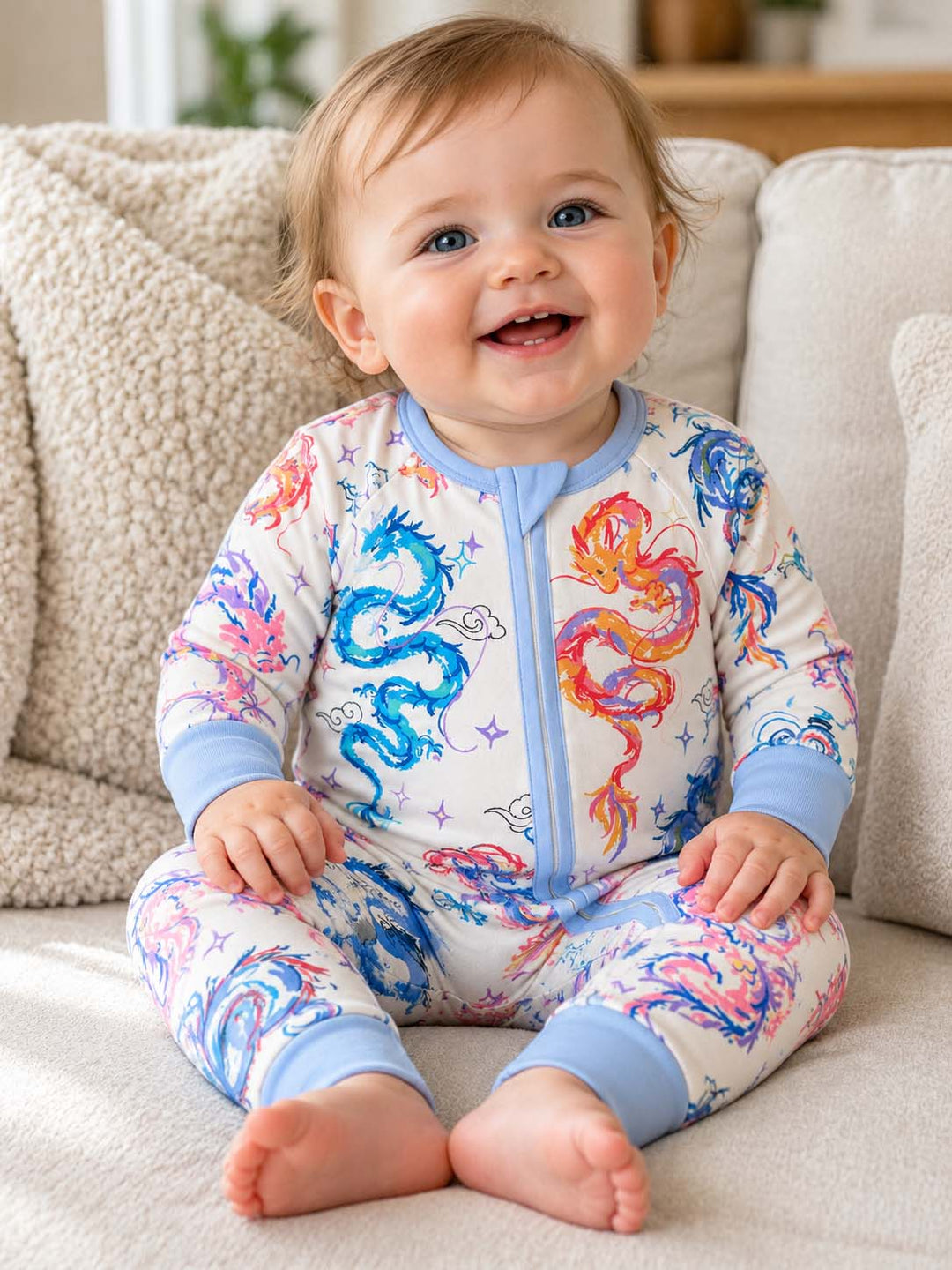 Colorful Eastern Dragons Bamboo Convertible Zippy